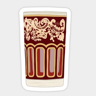 Red Moroccan Tea Cup - ATAY Cup - Traditional Moroccan Tea Cup Sticker